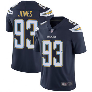 Los Angeles Chargers NFL Football Justin Jones Navy Blue Jersey Men Limited #93 Home Vapor Untouchable